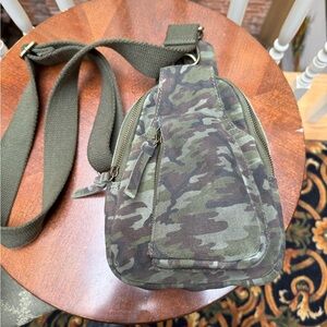 Free People Hudson Camo Sling Bag Compact and Durable